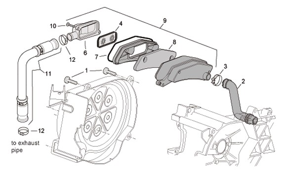 Motor Sekundärluftsystem - Aprilia SR 50ccm 2T LC 2010- ZD4VFD00