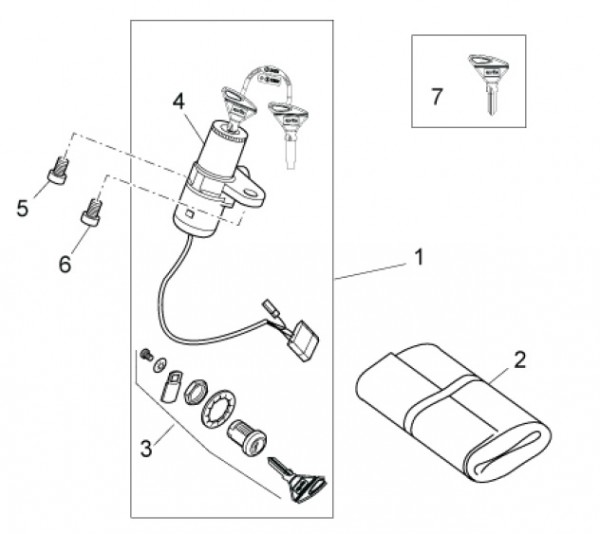 Elektrische Anlage Schloßsatz - Aprilia SX 50ccm 2T LC 2015- ZD4PVG01