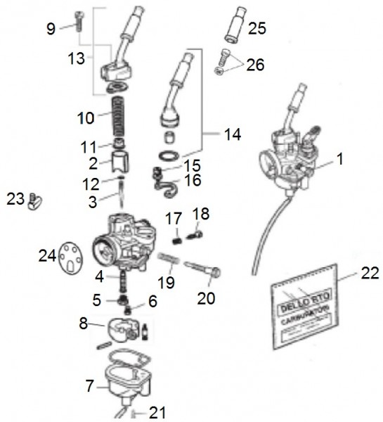 Motor Vergaser - Aprilia SX 50ccm 2T LC 2014- ZD4PVG01