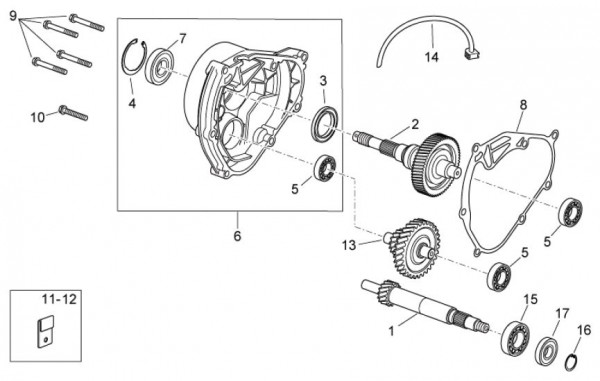 Motor Getriebe - Aprilia Atlantic 125ccm 4T LC 2011- ZD4SPD