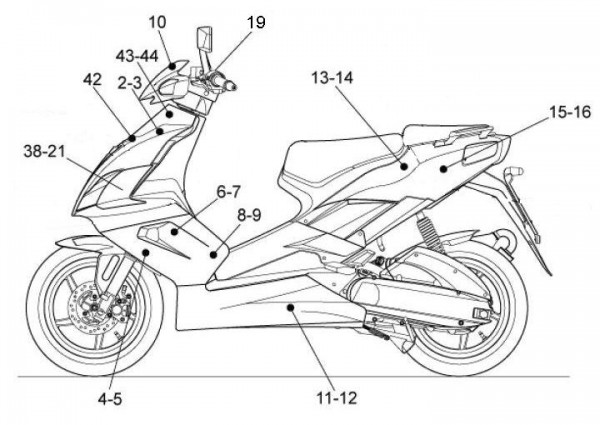 Fahrgestell Dekore 2008 Talmasci - Aprilia SR 50ccm 2T LC 2009- ZD4VFD00
