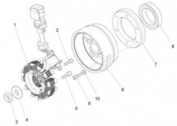 Motor Lichtmaschine - Aprilia Tuono 125ccm 4T 4V LC 2017- ZD4KCA00