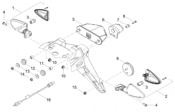 Elektrische Anlage Rücklicht - Aprilia SX 50ccm 2T LC 2018- ZD4KKB03