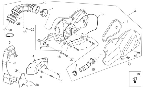 Motor Luftfilter - Aprilia Atlantic 200ccm 4T LC 2003- ZD4SPA