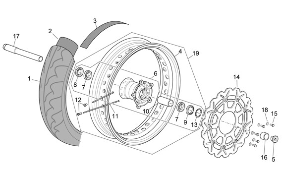 Radaufhängung Vorderrad - Aprilia SXV 450ccm 4T LC 2006- ZD4VSR