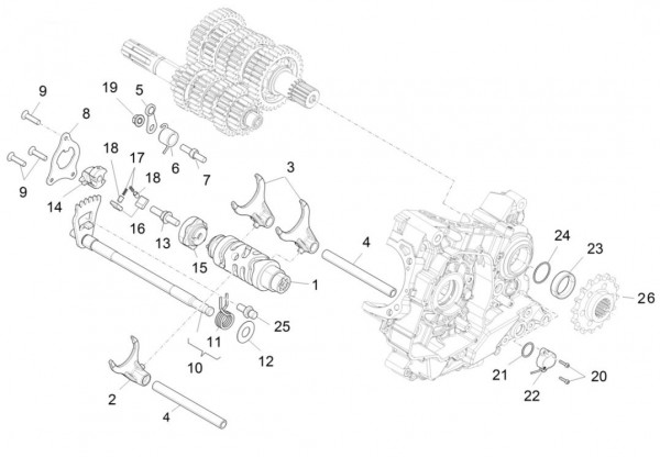 Motor Schaltgabel - Aprilia Caponord Rally 1200ccm 4T 8V LC 2015- ZD4VKB003