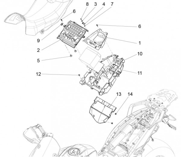 Fahrgestell Sitzunterverkleidung - Aprilia Caponord Rally 1200ccm 4T 8V LC 2015- ZD4VKB000