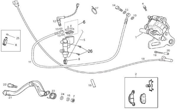 Bowdenzüge Bremsanlage hinten - Aprilia SX 50ccm 2T LC 2016- ZD4PV