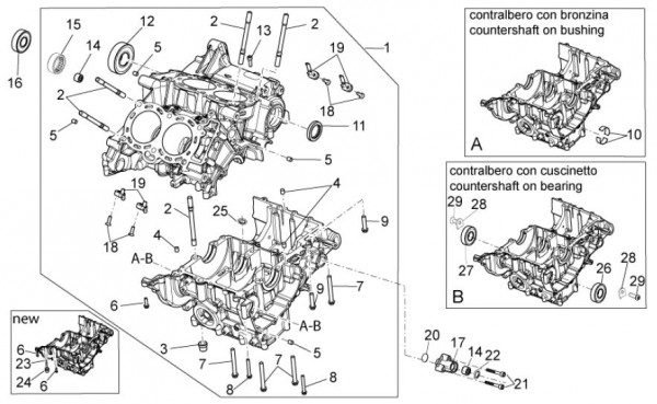 Motor Kurbelgehäuse - Aprilia Tuono V4 R 1000ccm 4T LC 2013- ZD4TYB