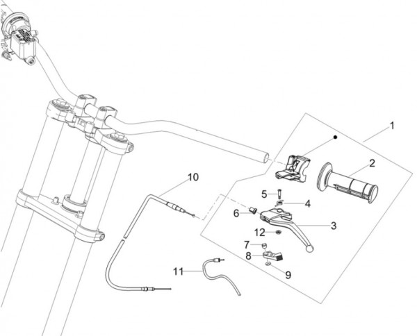 Lenker Lenker links - Aprilia SX 50ccm 2T LC 2018- ZD4KKB03
