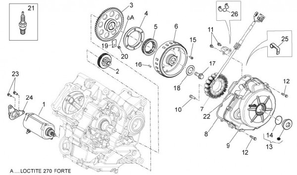 Motor Lichtmaschine - Aprilia Dorsoduro 1200ccm 4T LC 2010- ZD4TV