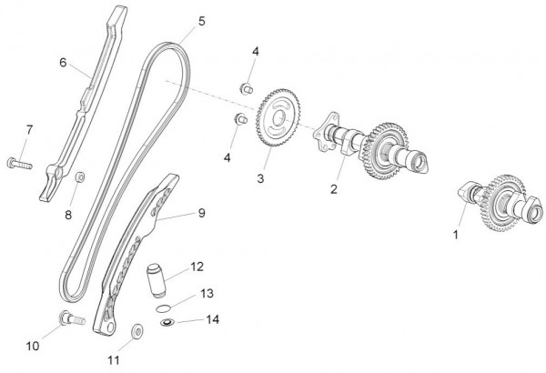 Motor Zylindersteuerung hinten - Aprilia Tuono V4 R 1000ccm 4T LC 2014- ZD4TYB03