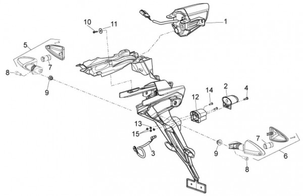 Elektrische Anlage Rücklicht - Aprilia SXV 550ccm 4T LC 2011- ZD4VSU50
