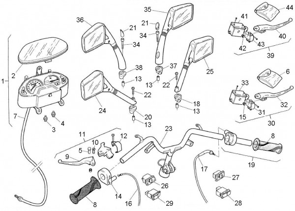 Lenker Lenker - Aprilia SR 50ccm 2T AC 1996- ZD4MR
