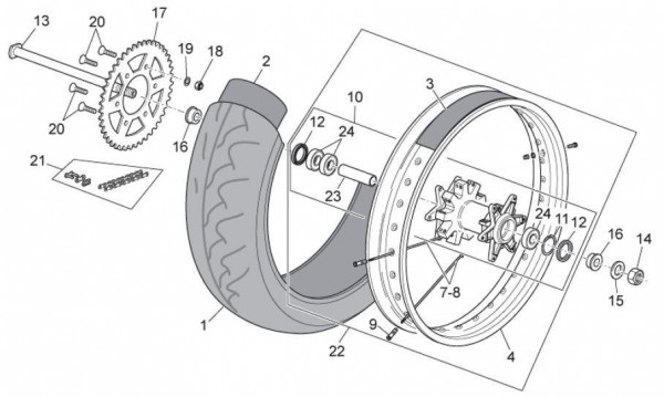 Radaufhängung Hinterrad - Aprilia SX 125ccm 2T LC 2010- ZD4SX000