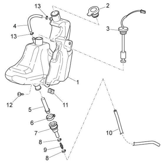 Fahrgestell Öltank - Aprilia SR 50ccm 2T LC 2012- ZD4VFD00