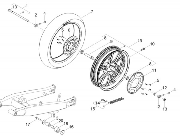 Radaufhängung Hinterrad - Aprilia SX 50ccm 2T LC 2018- ZD4KKB01