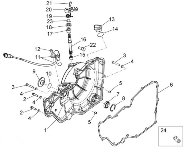 Motor Kupplungsdeckel - Aprilia Tuono V4 1100ccm 4T LC 2015- ZD4TYH00
