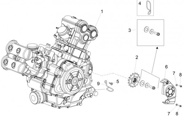 Motor Motor - Aprilia Caponord Rally 1200ccm 4T 8V LC 2015- ZD4VKB003