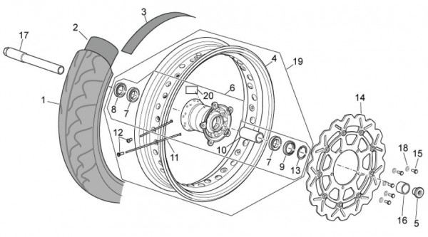 Radaufhängung Vorderrad - Aprilia SXV 450ccm 4T LC 2010- ZD4VSU41