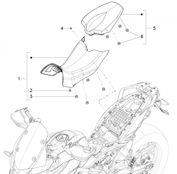 Fahrgestell Sitz - Aprilia Caponord 1200ccm 4T 8V LC 2016- ZD4VK001