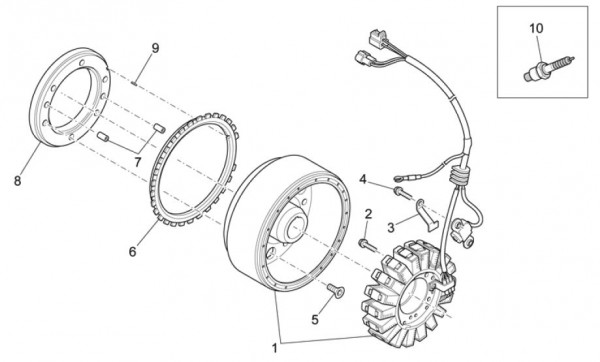 Motor Lichtmaschine - Aprilia SXV 550ccm 4T LC 2011- ZD4VSU50