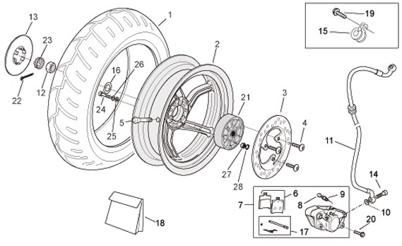 Radaufhängung Hinterrad - Aprilia SR 50ccm 2T LC 2010- ZD4VFD00