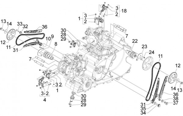 Motor Schwinghebelhalterung - Aprilia SRV 850ccm 4T 8V LC 2014- ZAPM55104