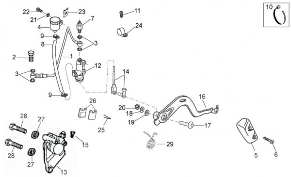 Bowdenzüge Bremsanlage hinten - Aprilia SX 50ccm 2T LC 2009- ZD4PV