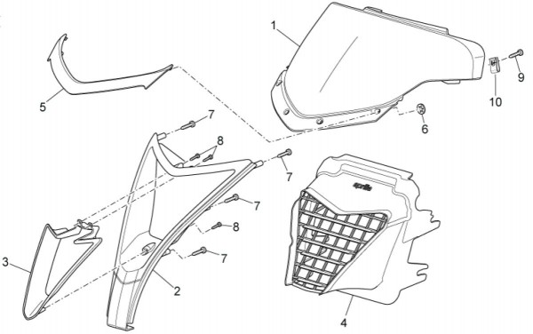 Fahrgestell Frontschild - Aprilia SR 50ccm 2T LC 2014- ZD4VFD00