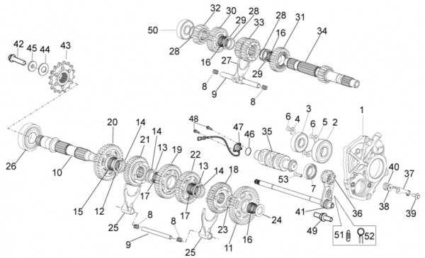Motor Schaltgetriebe - Aprilia Tuono V4 1100ccm 4T LC 2018- ZD4KGA00