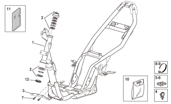 Fahrgestell Rahmen - Aprilia SR 50ccm 2T LC 2010- ZD4VFD00