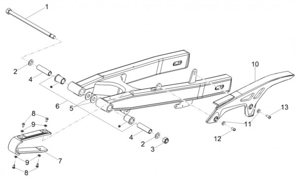 Radaufhängung Schwinge - Aprilia SX 50ccm 2T LC 2018- ZD4KKB03