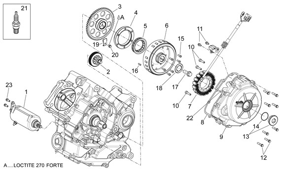 Motor Zündgruppe - Aprilia Dorsoduro 750ccm 4T LC 2008- ZD4SM000