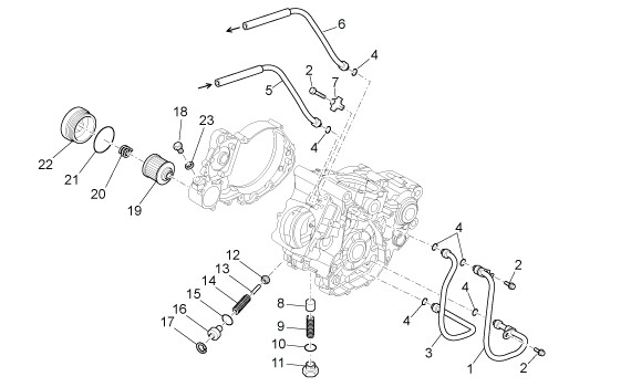 Motor Ölfilter - Aprilia SXV 450ccm 4T LC 2009- ZD4VSR