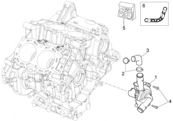 Motor Wasserpumpe - Aprilia Tuono V4 1100ccm 4T LC 2015- ZD4TYH00