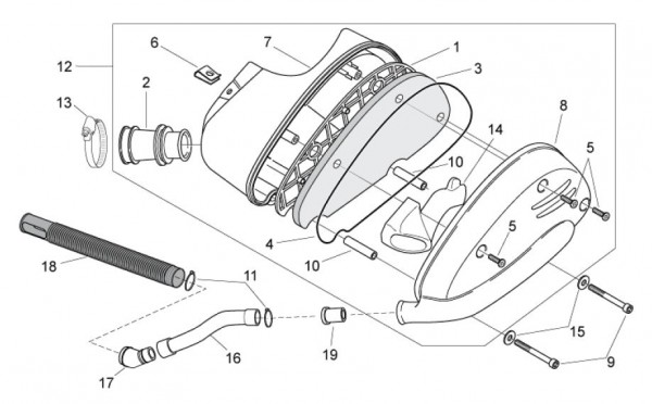 Motor Luftfilter - Aprilia SR 50ccm 2T LC 2008- ZD4VFD00
