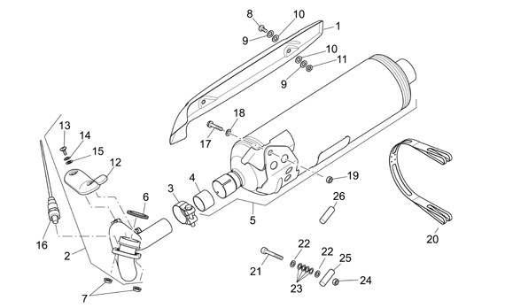 Motor Auspuff - Aprilia Atlantic 500ccm 4T LC 2007- ZD4VL