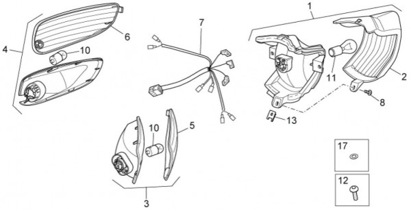 Elektrische Anlage Rücklicht - Aprilia SR 50ccm 2T LC 2014- ZD4VFD00