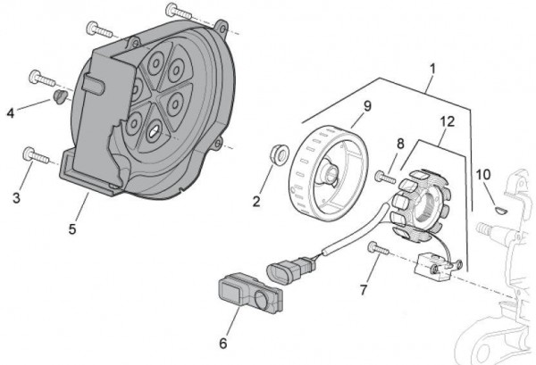 Motor Lichtmaschine - Aprilia SR 50ccm 2T LC 2008- ZD4VFD00