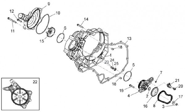 Motor Wasserpumpe - Aprilia Dorsoduro 1200ccm 4T LC 2011- ZD4TV