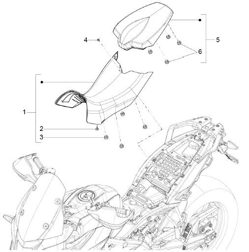 Fahrgestell Sitz - Aprilia Caponord 1200ccm 4T 8V LC 2013- ZD4VK