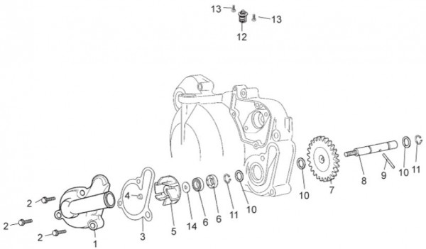 Motor Wasserpumpe - Aprilia SX 50ccm 2T LC 2012- ZD4PVG01
