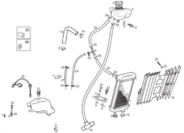 Fahrgestell Kühler - Aprilia SX 50ccm 2T LC 2011- ZD4PVG01