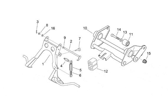 Fahrgestell Hauptständer - Aprilia SR 50ccm 2T AC 2002- ZD4RLA