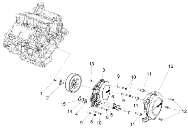 Motor Lichtmaschinendeckel - Aprilia Tuono V4 1100ccm 4T LC 2018- ZD4KGA00