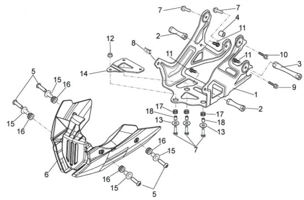 Bowdenzüge Halterung ABS - Aprilia Dorsoduro 750ccm 4T LC 2011- ZD4SMA00