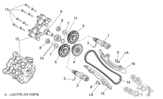 Motor Zylindersteuerung vorn - Aprilia Dorsoduro 750ccm 4T LC 2008- ZD4SM000