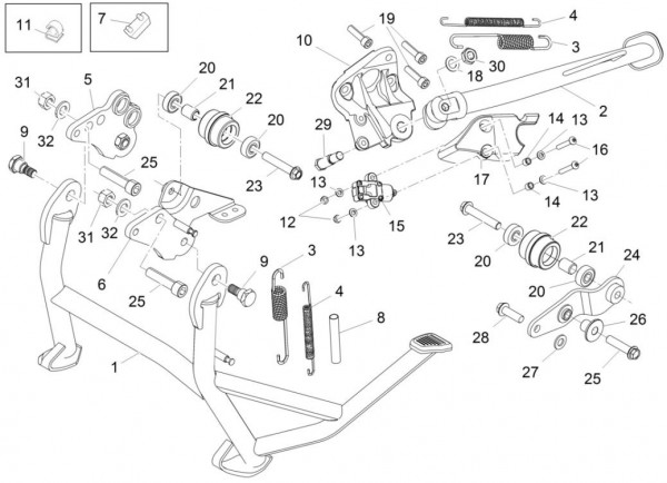 Fahrgestell Hauptständer - Aprilia Caponord 1200ccm 4T 8V LC 2014- ZD4VK001