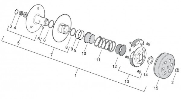 Motor getriebene Riemenscheiben - Aprilia SR 50ccm 2T LC 2014- ZD4VFD00